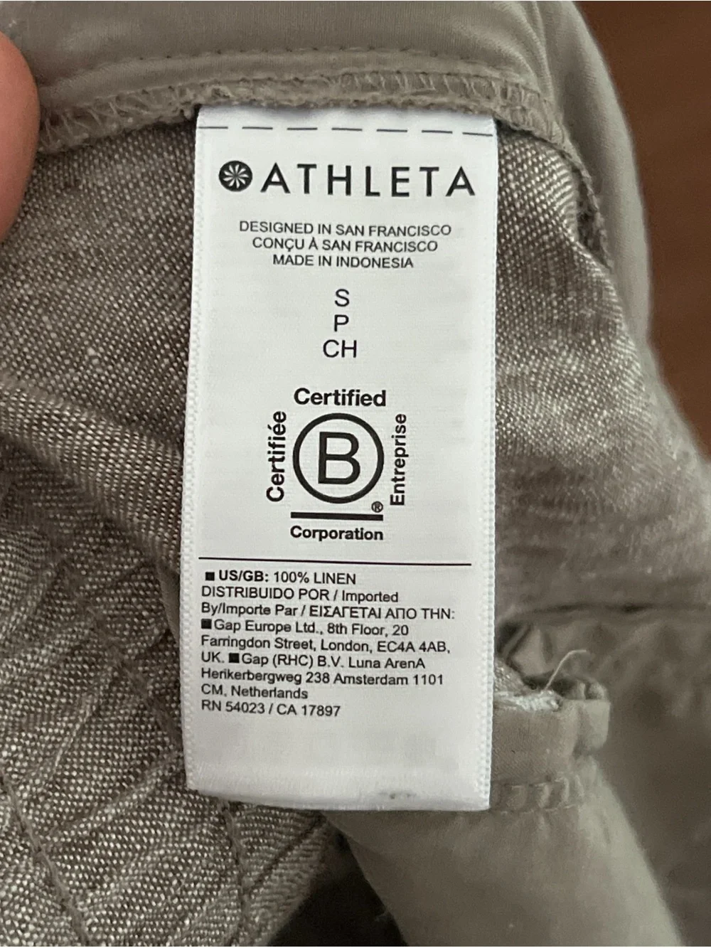 Athleta 100% Linen Retreat High Rise Ankle Pants Small Brown Beach Coastal Boho